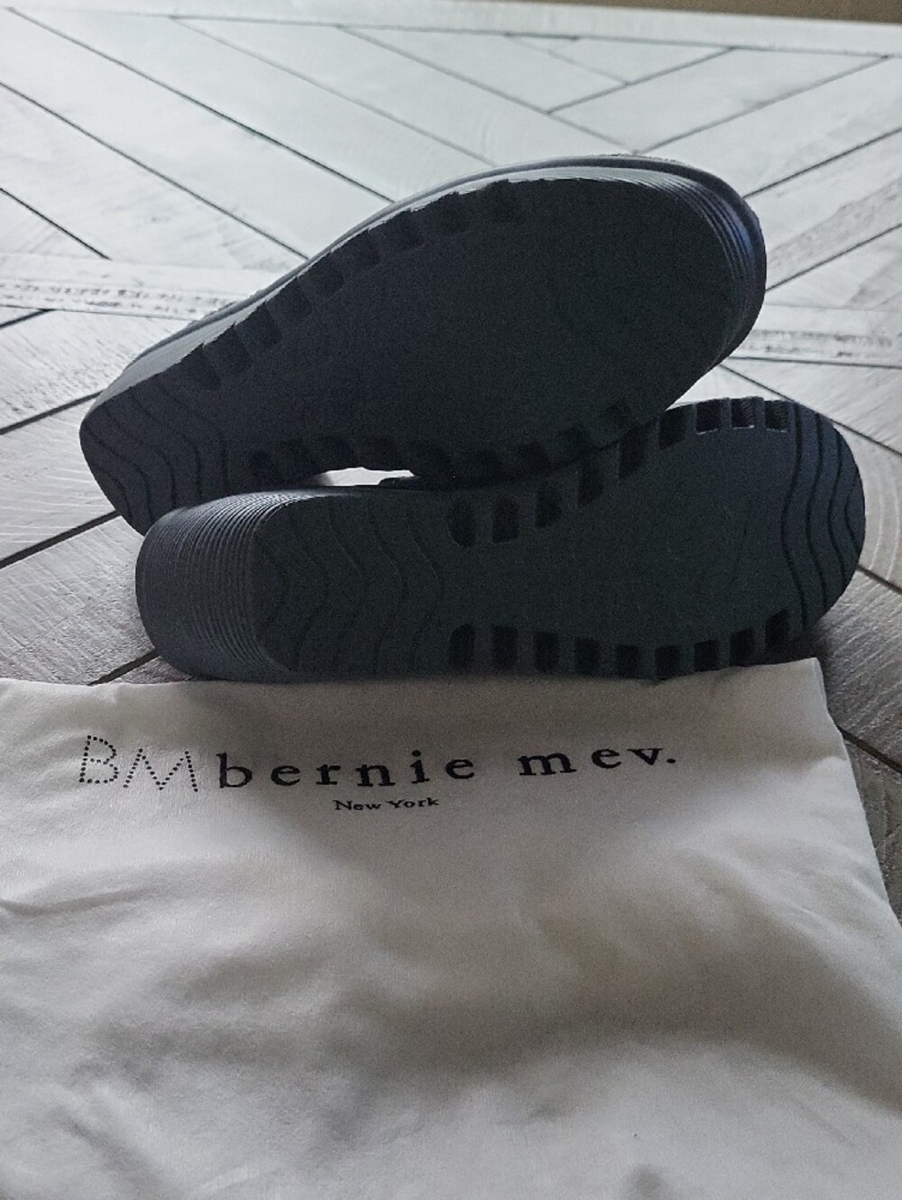 bernie mev. Metallic Silver Woven Mary Jane Flats - Picture 7 of 7
